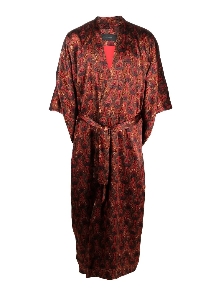 geometric-print tie-waist jacket