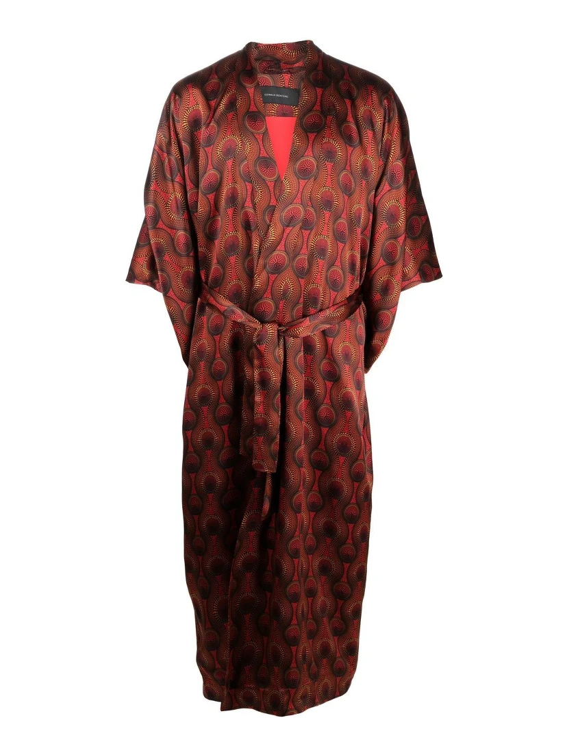 geometric-print tie-waist jacket