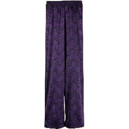 geometric-print silk trousers