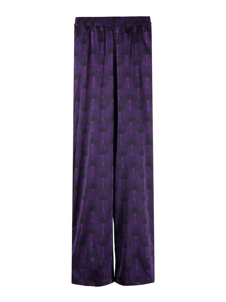 geometric-print silk trousers