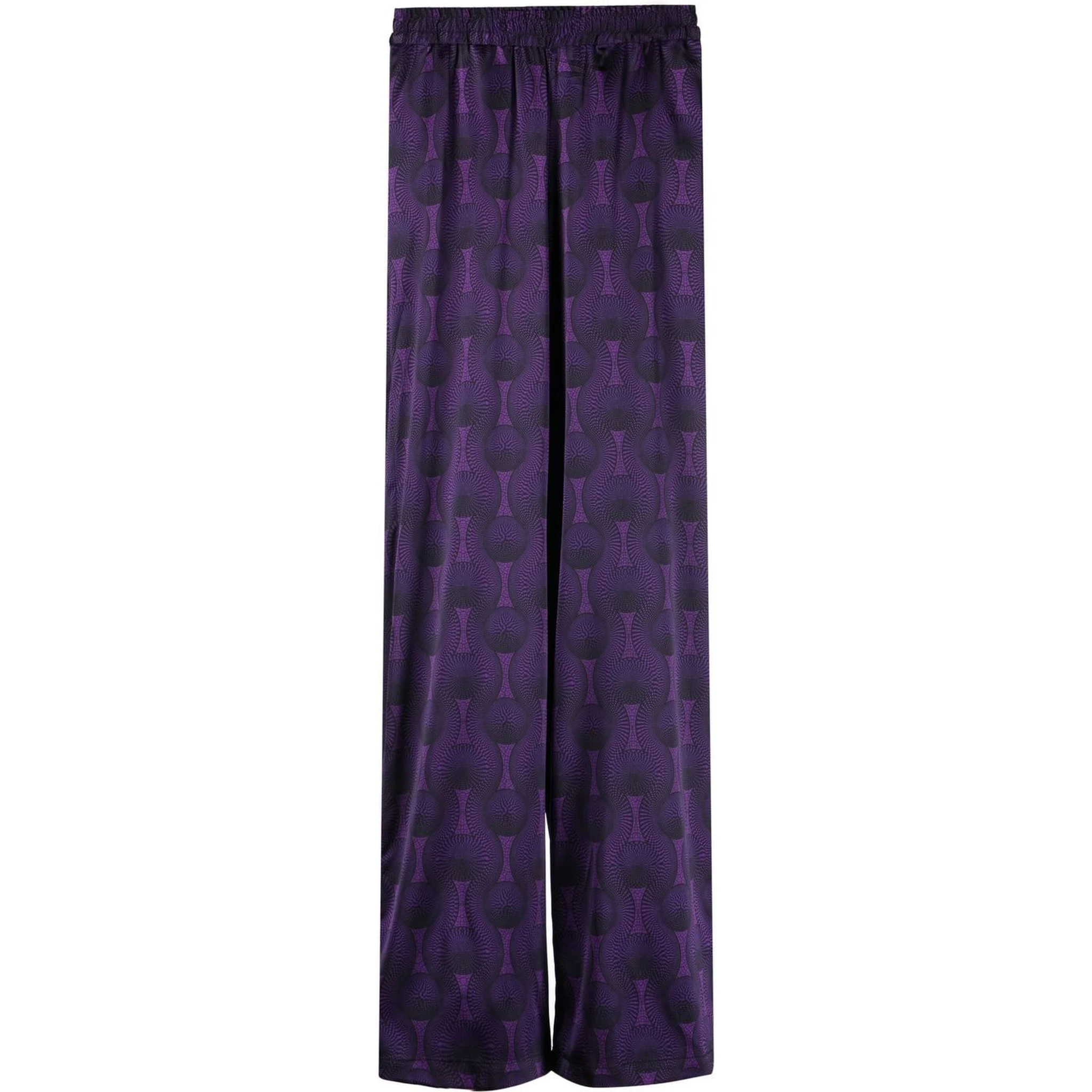 geometric-print silk trousers