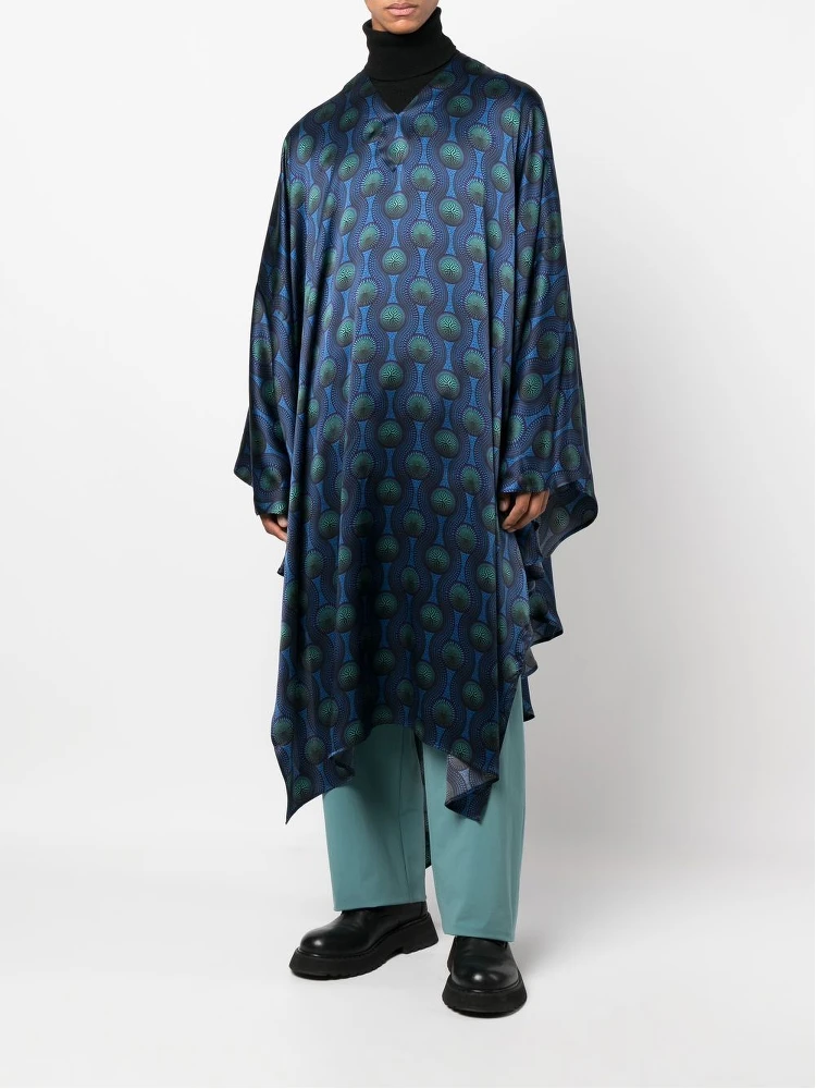 geometric-print silk cape shirt alternative