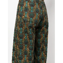 geometric-print silk trousers