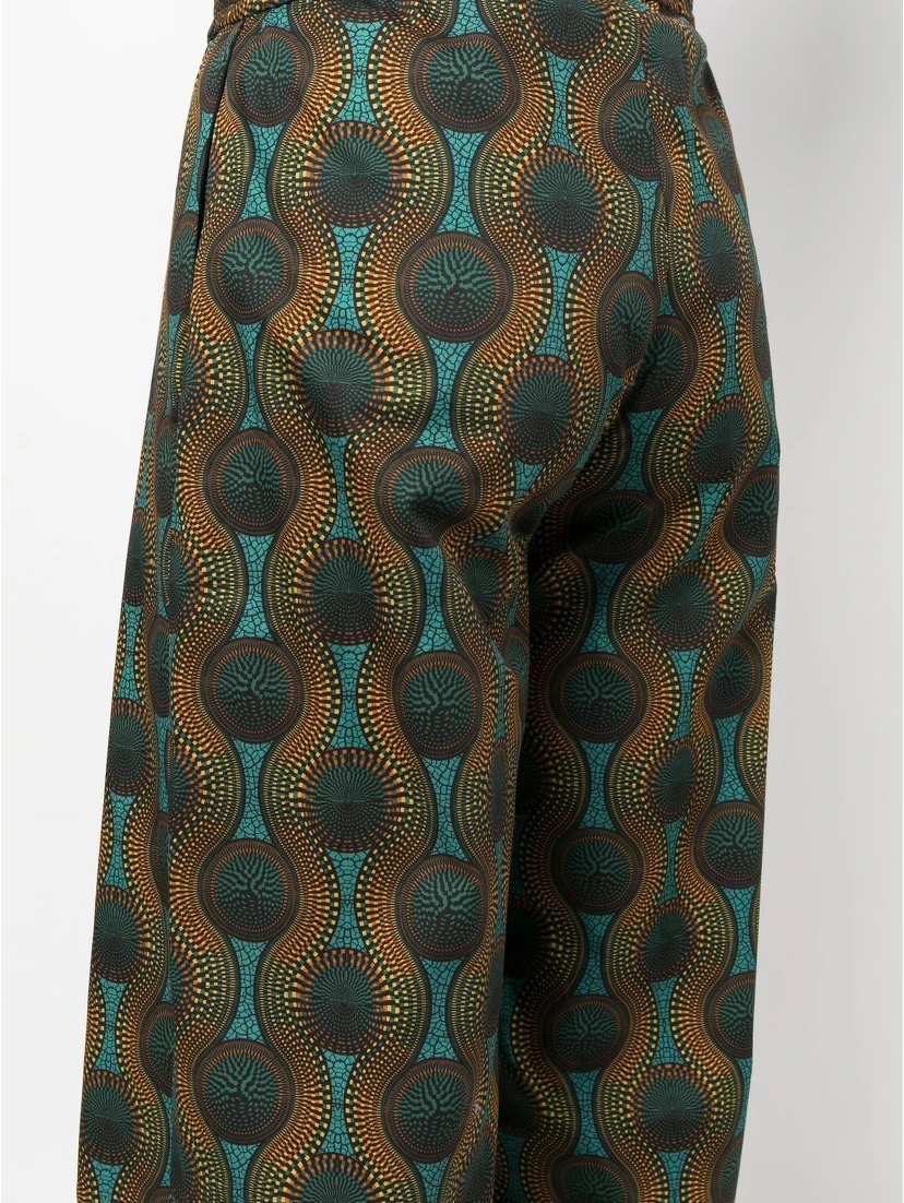 geometric-print silk trousers