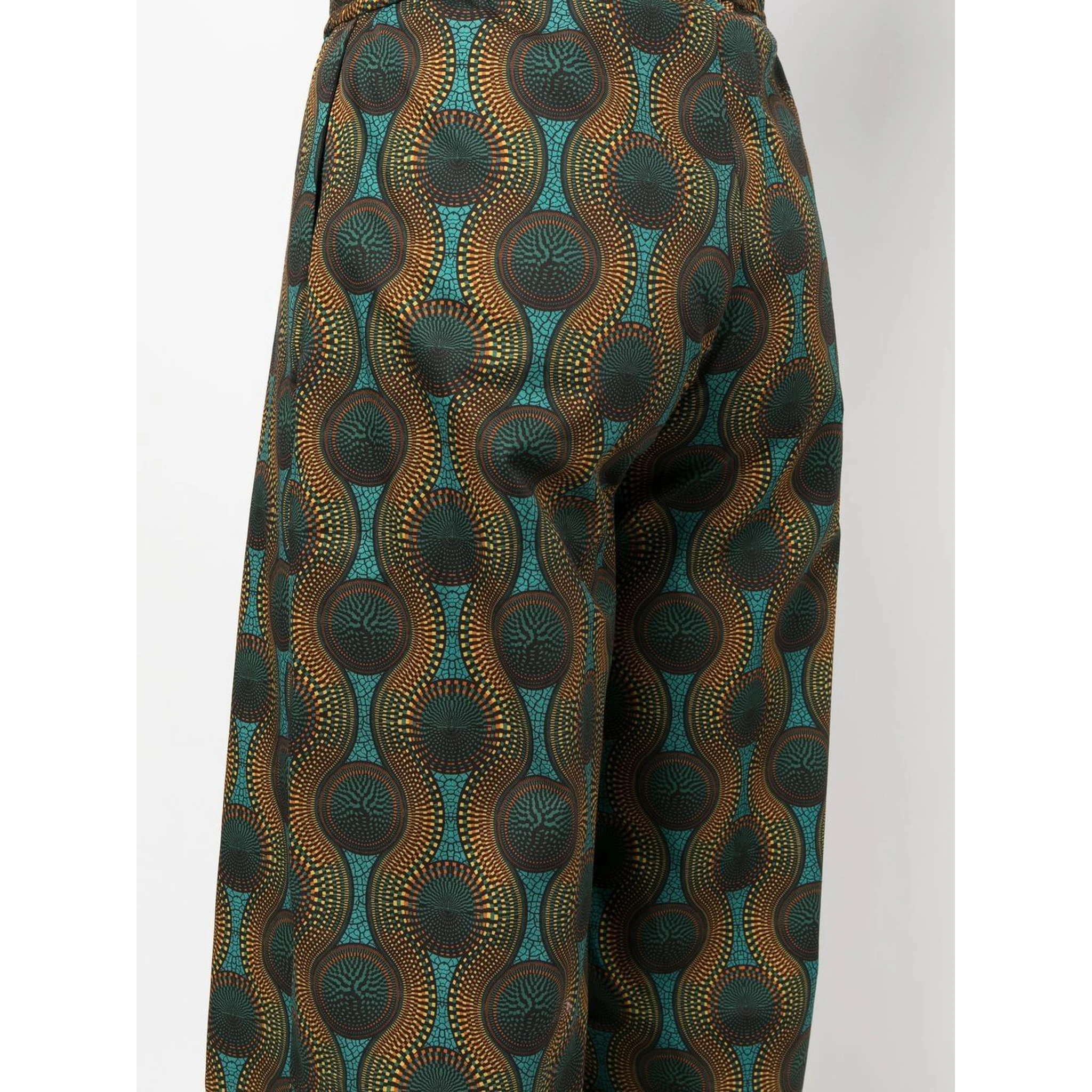 geometric-print silk trousers