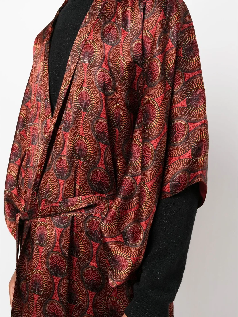 geometric-print tie-waist jacket