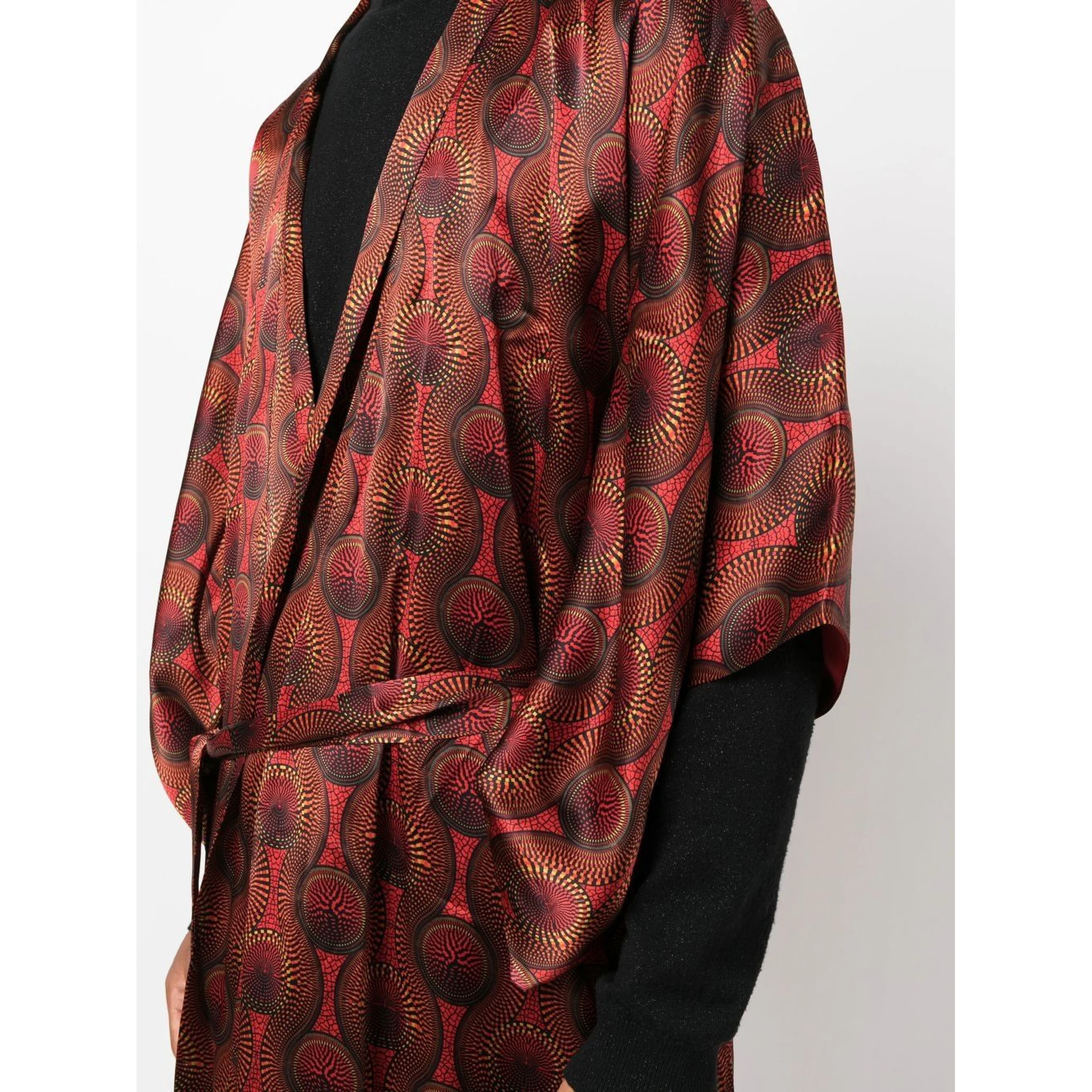 geometric-print tie-waist jacket