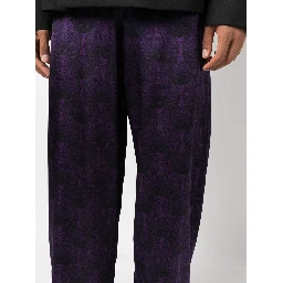 geometric-print silk trousers