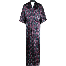 geometric-print tie-waist long jacket