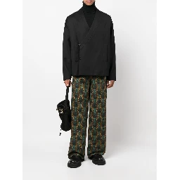 geometric-print silk trousers