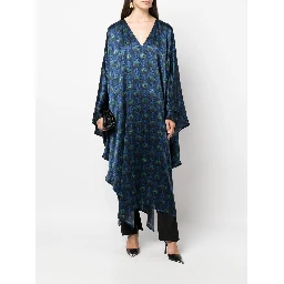 geometric-print silk cape shirt