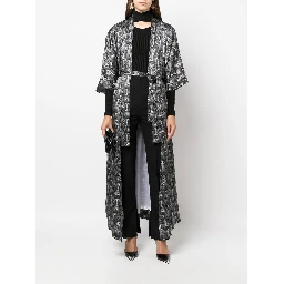 geometric-print tie-waist jacket