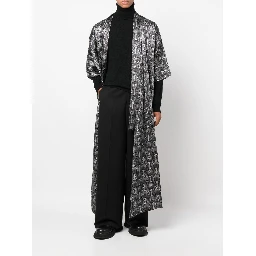 geometric-print tie-waist jacket