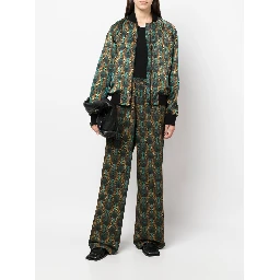 geometric-print silk trousers