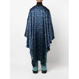 geometric-print silk cape shirt