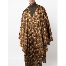 Printed Silk Kaftan In Yellow