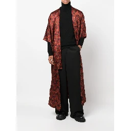 geometric-print tie-waist jacket