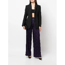 geometric-print silk trousers