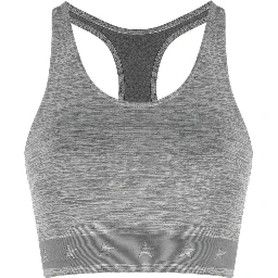 Logo-underband Racerback Crop Top In Grey