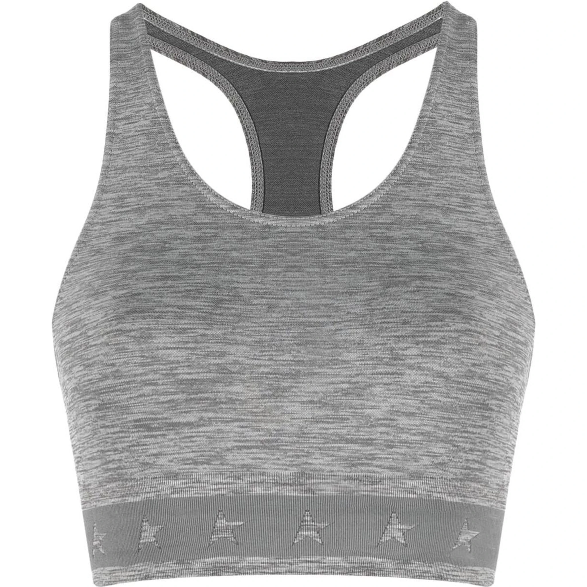 Logo-underband Racerback Crop Top In Grey