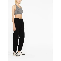 Logo-underband Racerback Crop Top In Grey