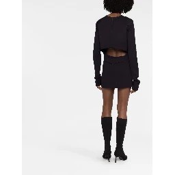 Flounced Mini Dress In Black