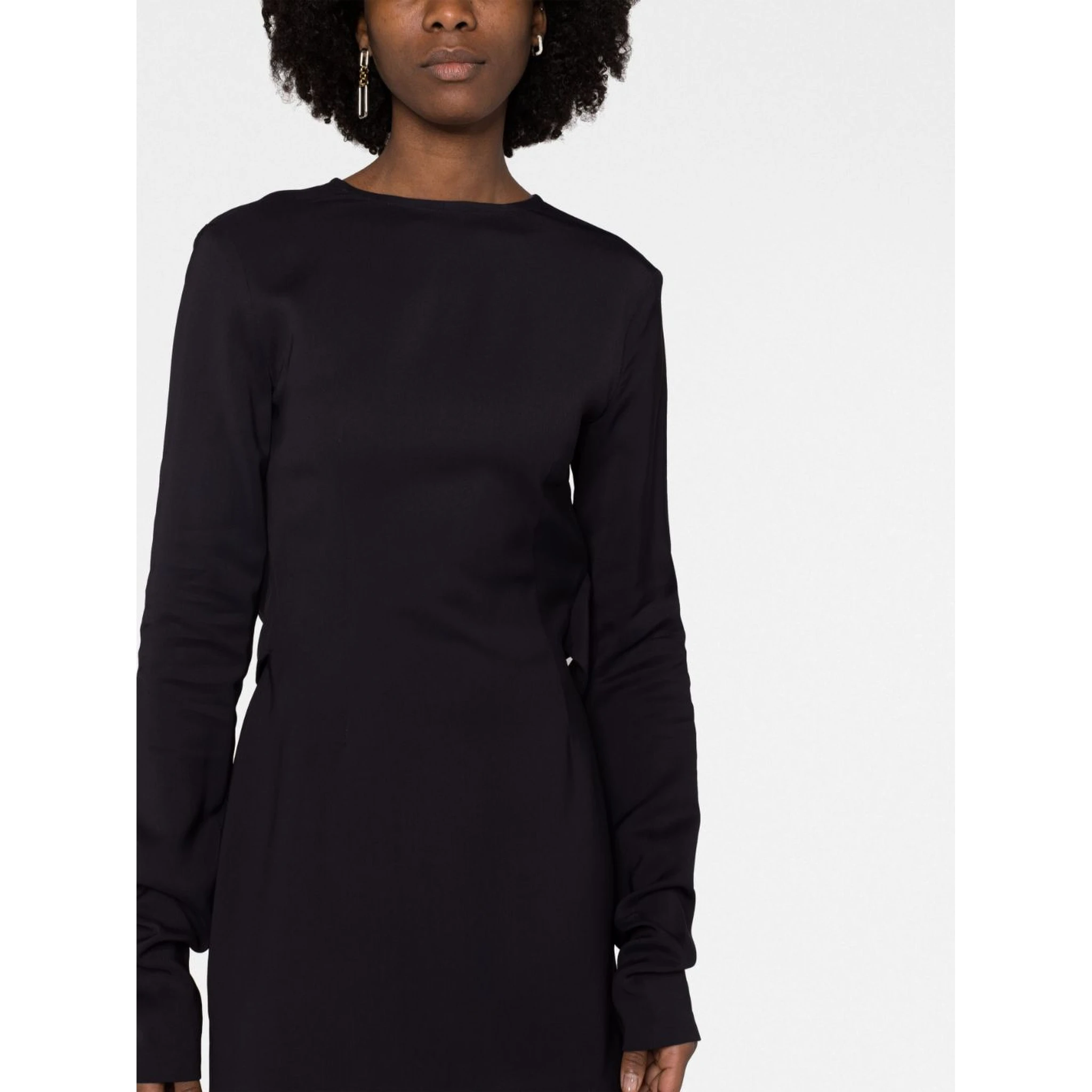 Flounced Mini Dress In Black