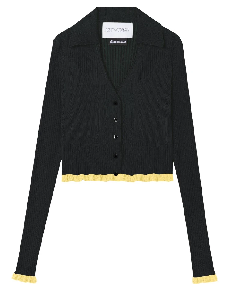 ribbed cropped cardigan