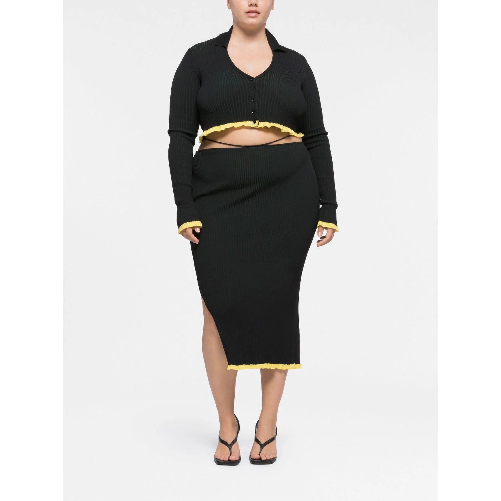 ribbed cropped cardigan