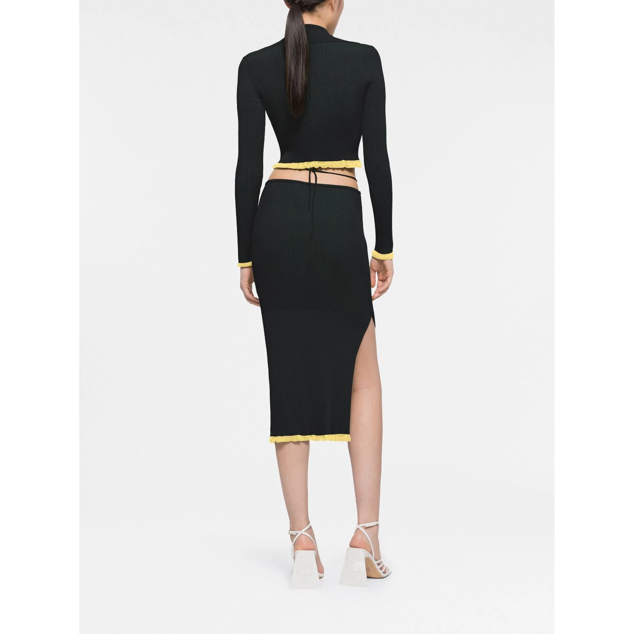 ribbed cropped cardigan