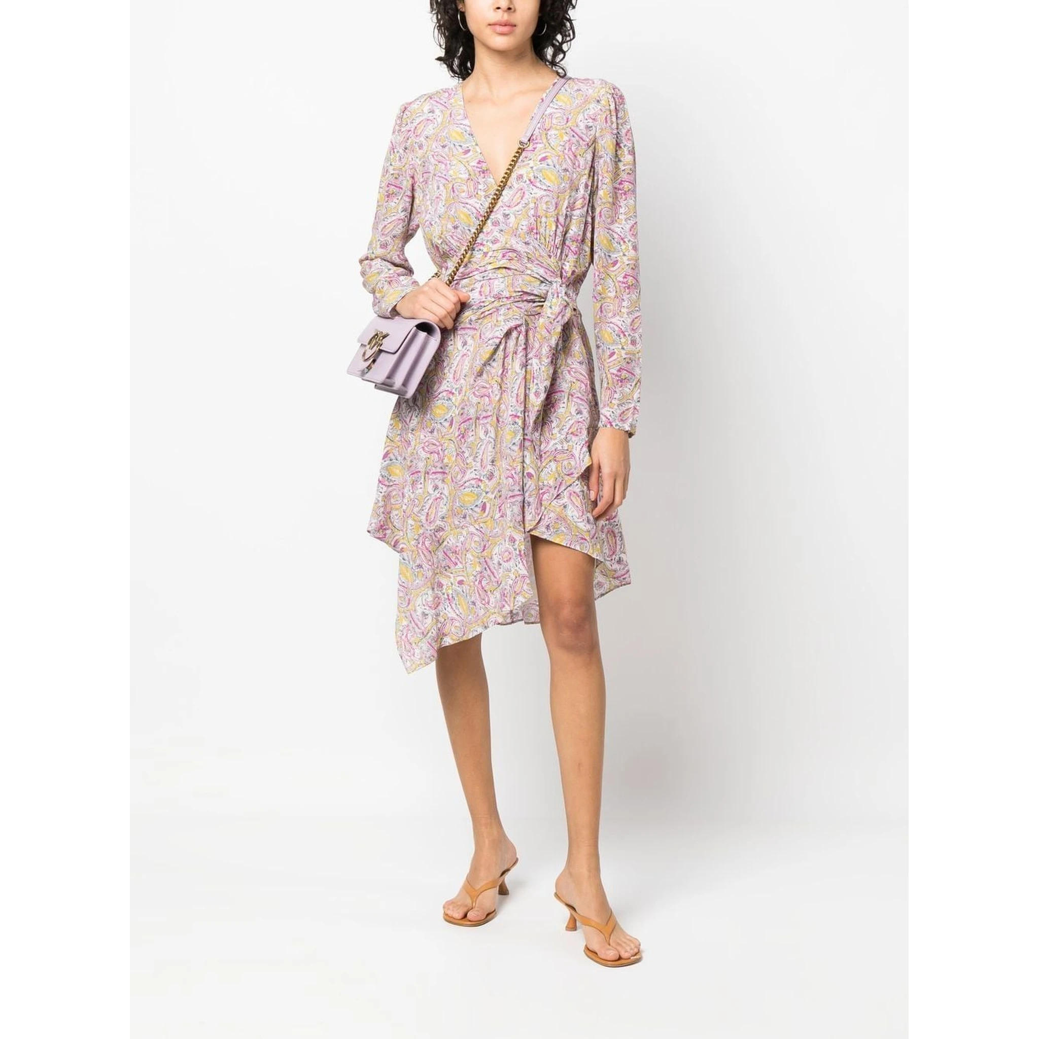 graphic-print wrap minidress