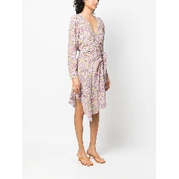 graphic-print wrap minidress