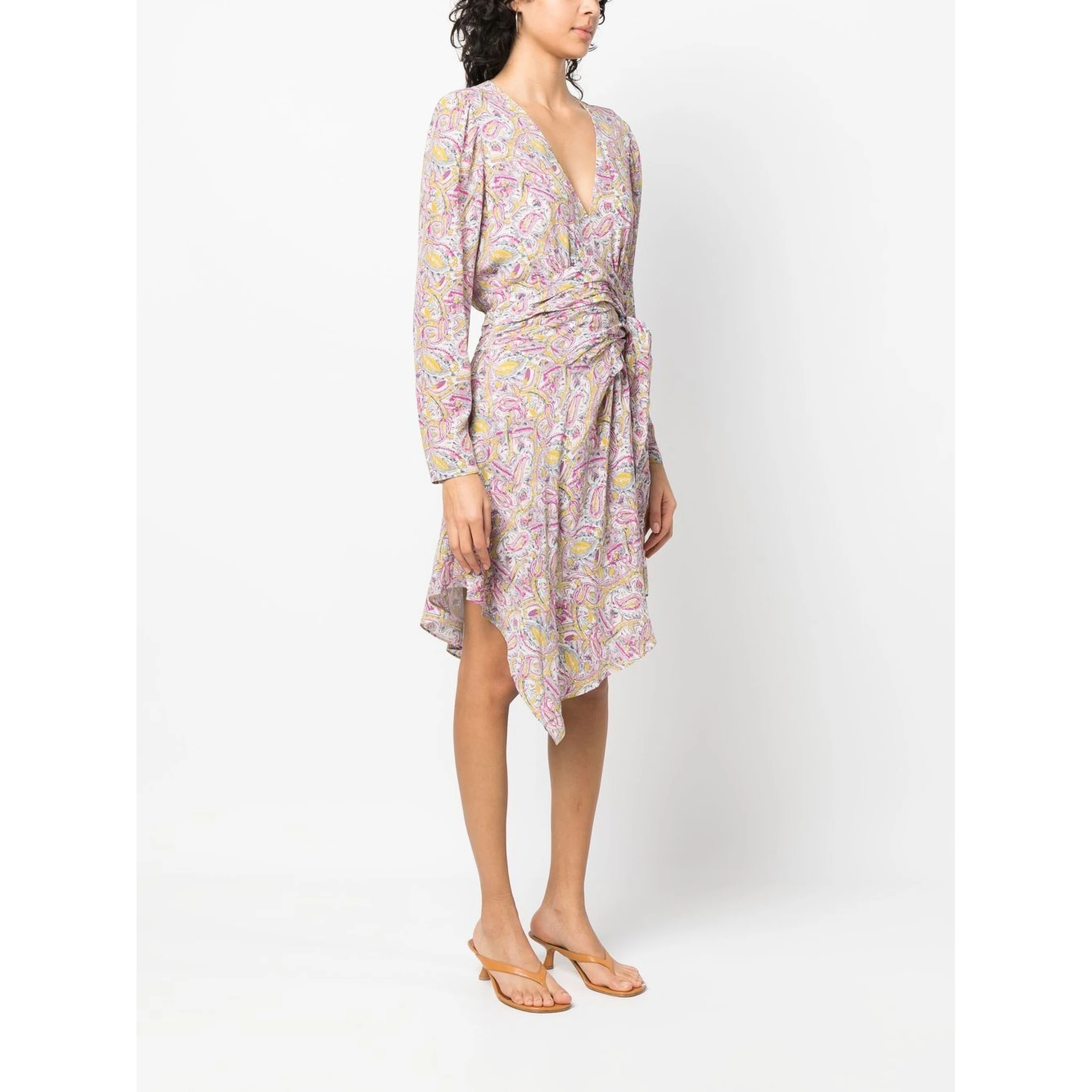 graphic-print wrap minidress