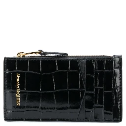 Skull Card Holder Pouch In Black