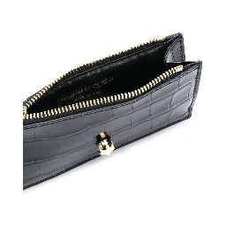 Skull Card Holder Pouch In Black