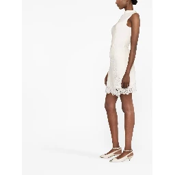 Ribbed-knit Lace-trim Miniskirt In White