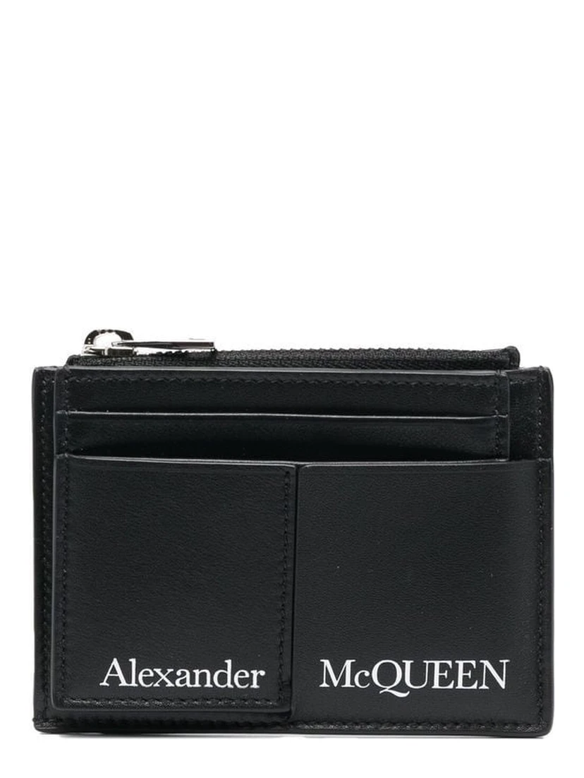 Logo-print Layered Cardholder In Black