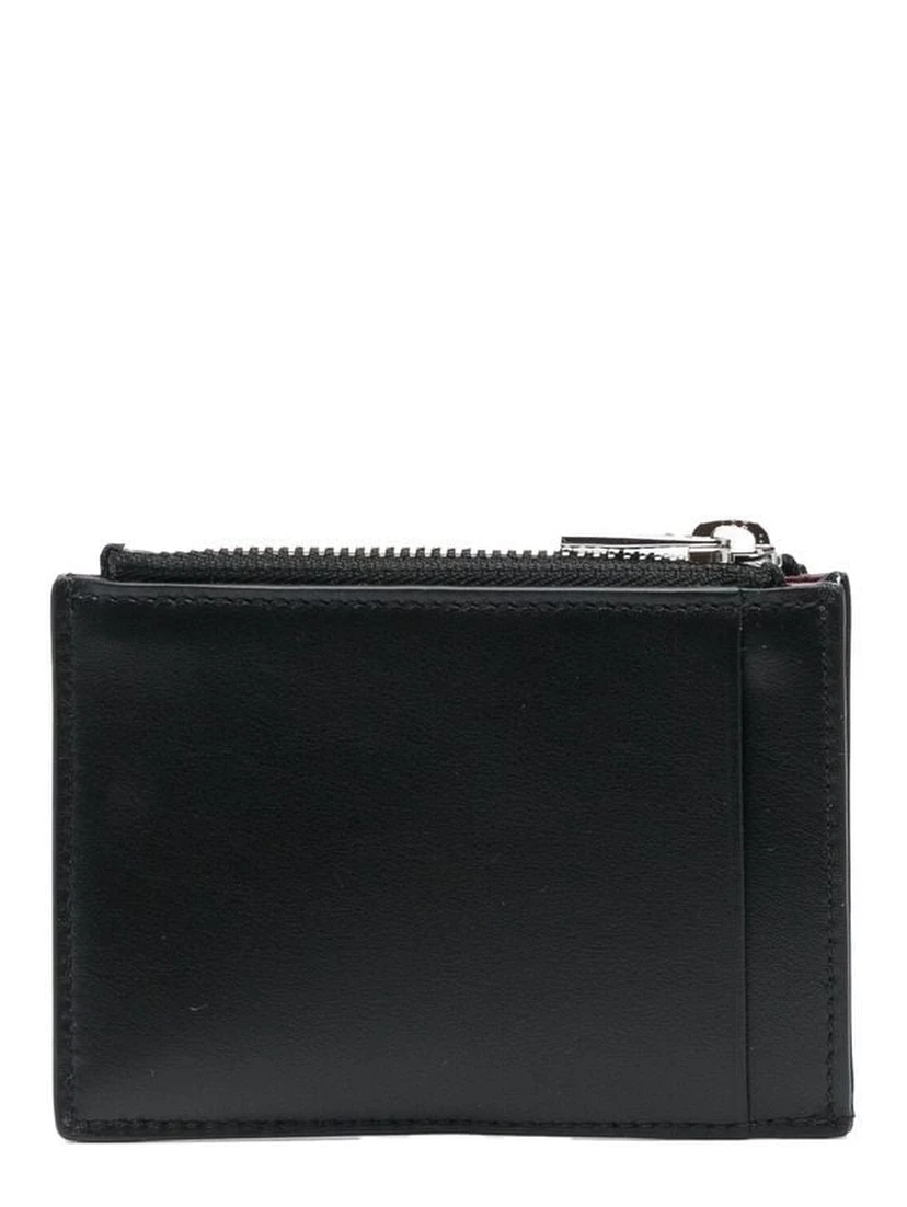 Logo-print Layered Cardholder In Black