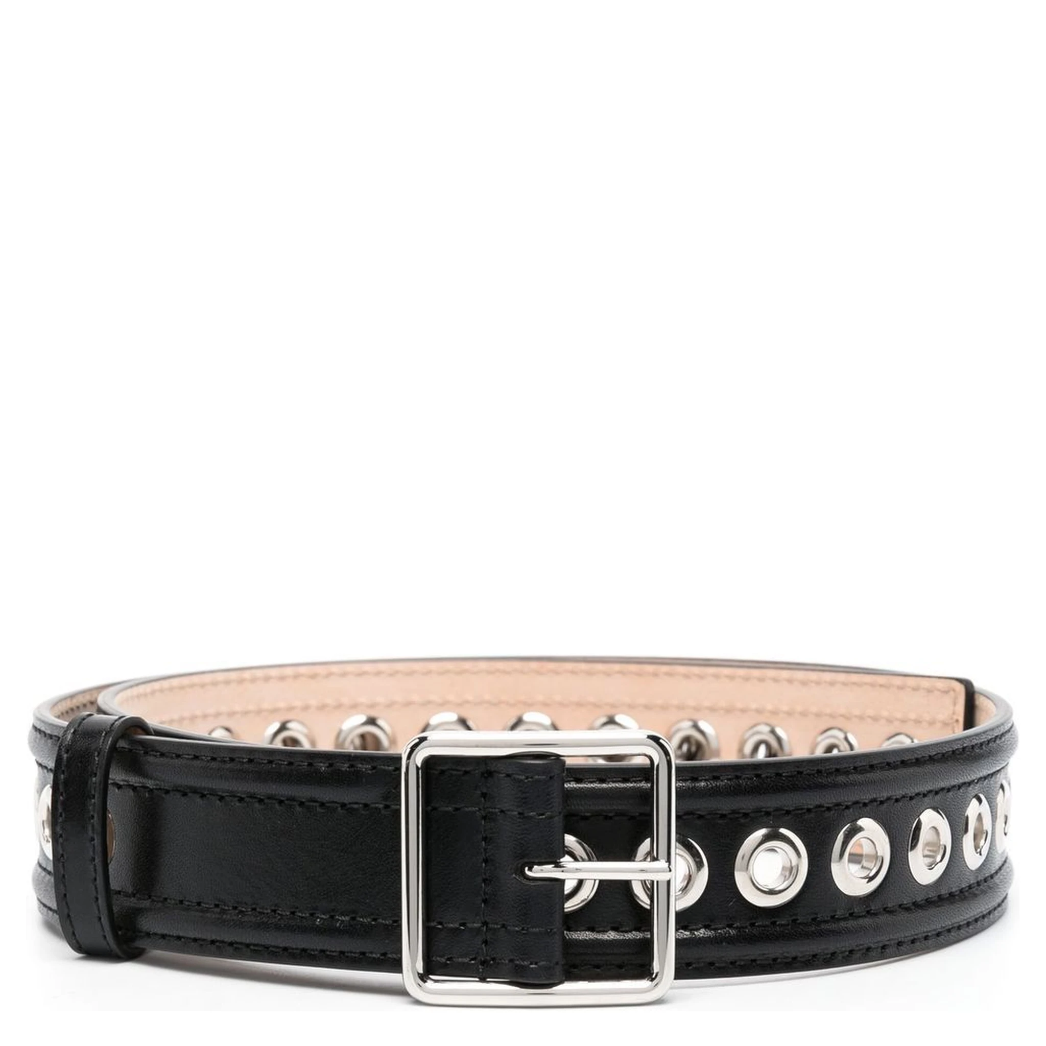 eyelet-detail leather belt