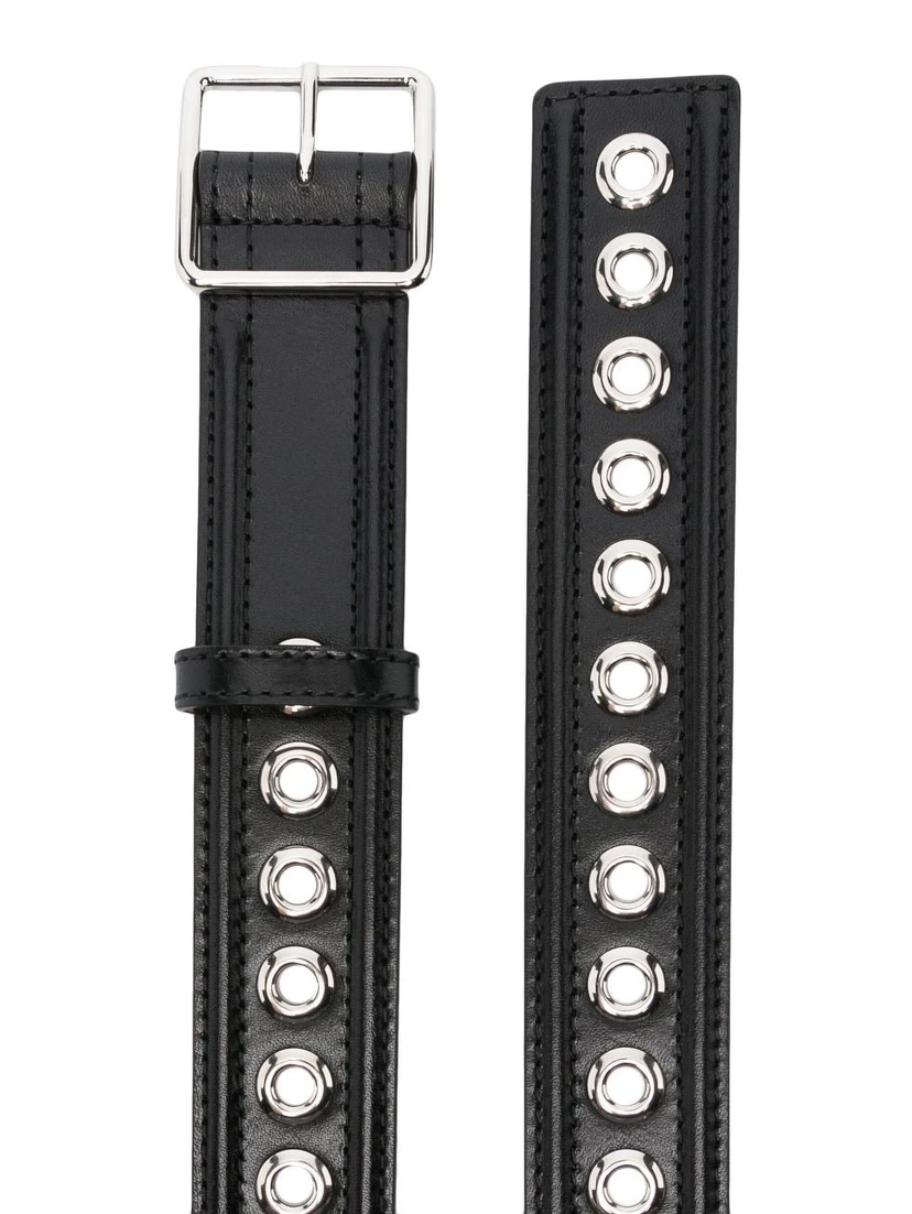 eyelet-detail leather belt