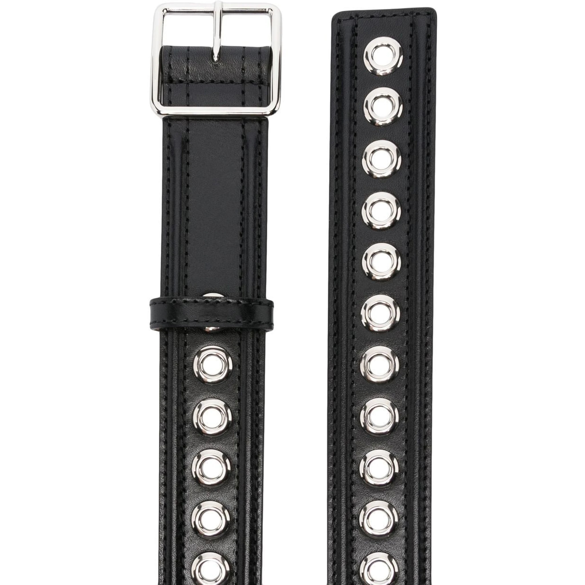 eyelet-detail leather belt