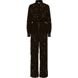 cordonetto-lace long-sleeve jumpsuit