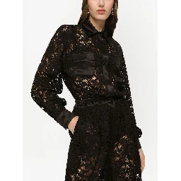 cordonetto-lace long-sleeve jumpsuit