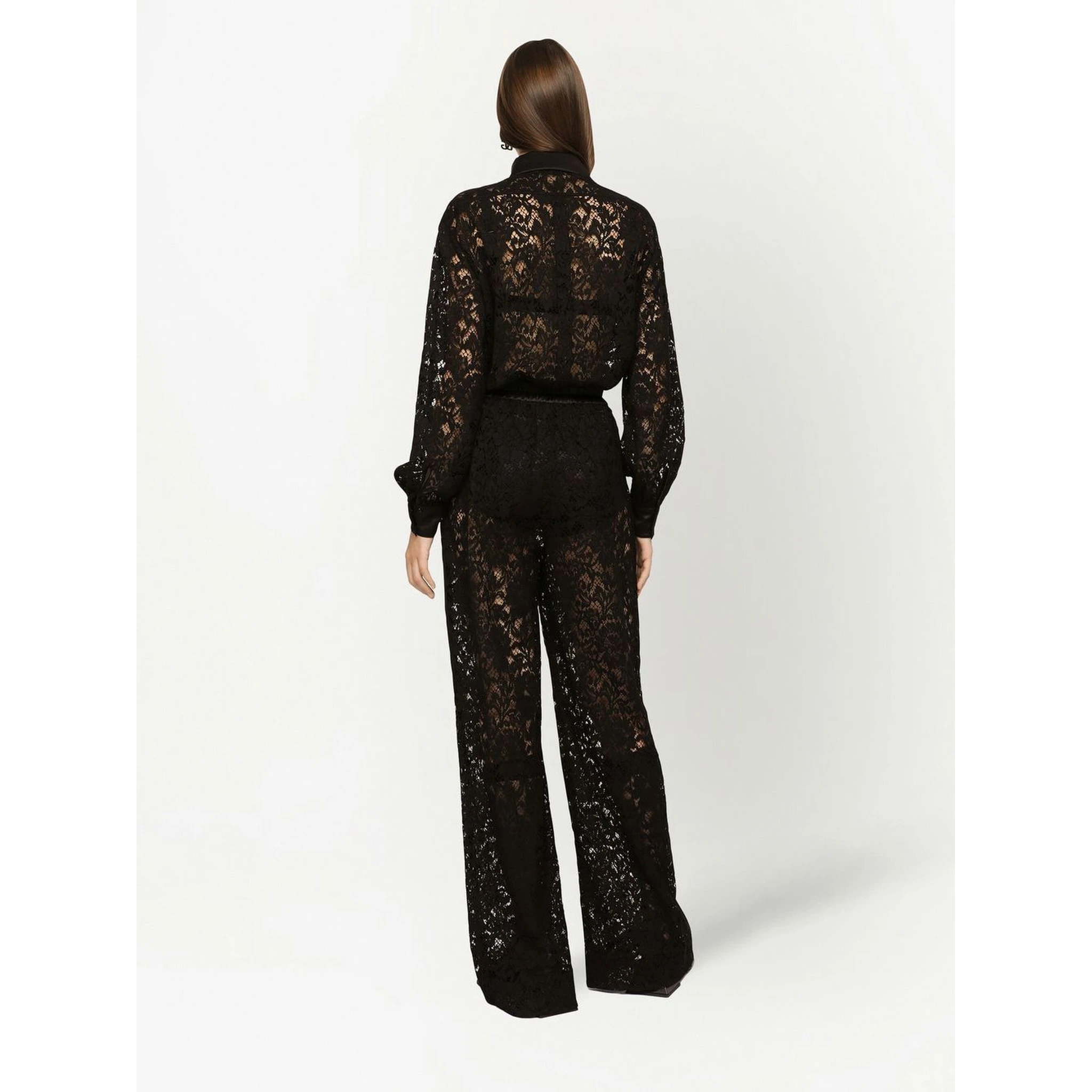 cordonetto-lace long-sleeve jumpsuit