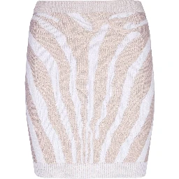 zebra intarsia-knit miniskirt