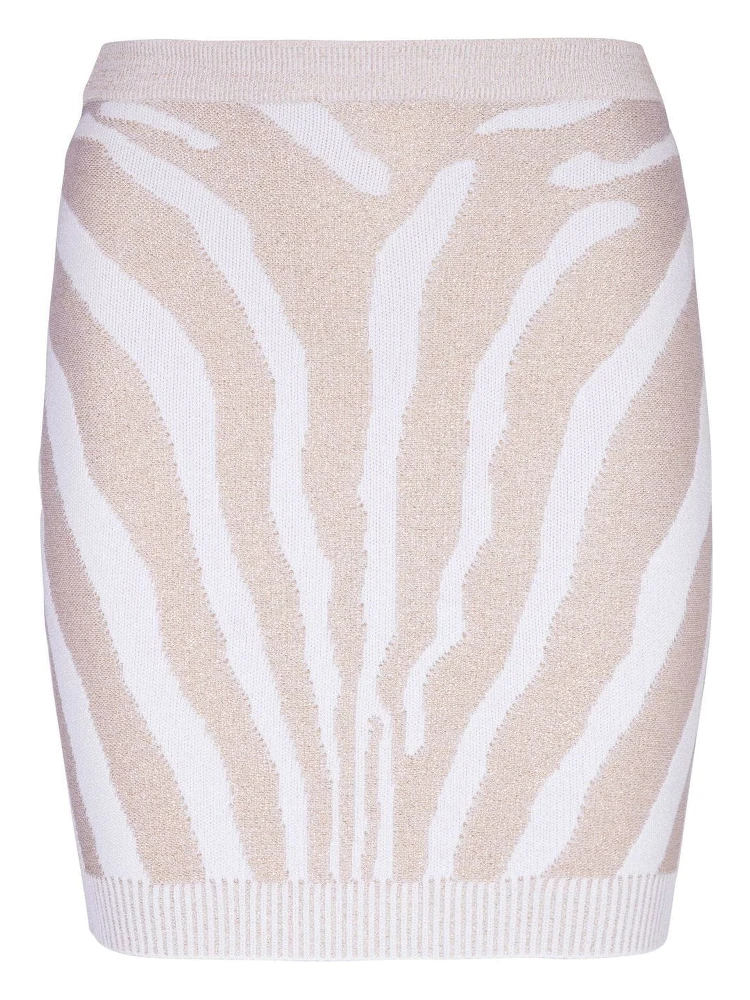 zebra intarsia-knit miniskirt