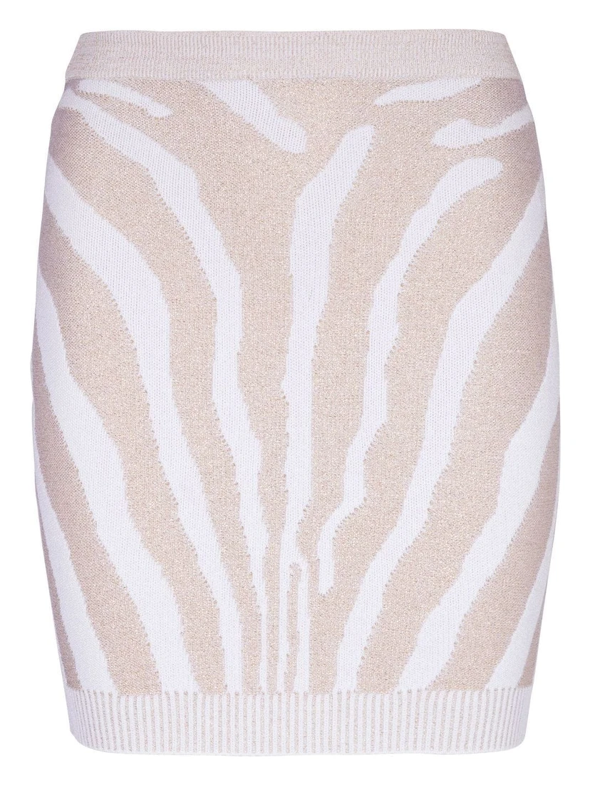 zebra intarsia-knit miniskirt