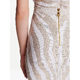 zebra intarsia-knit miniskirt