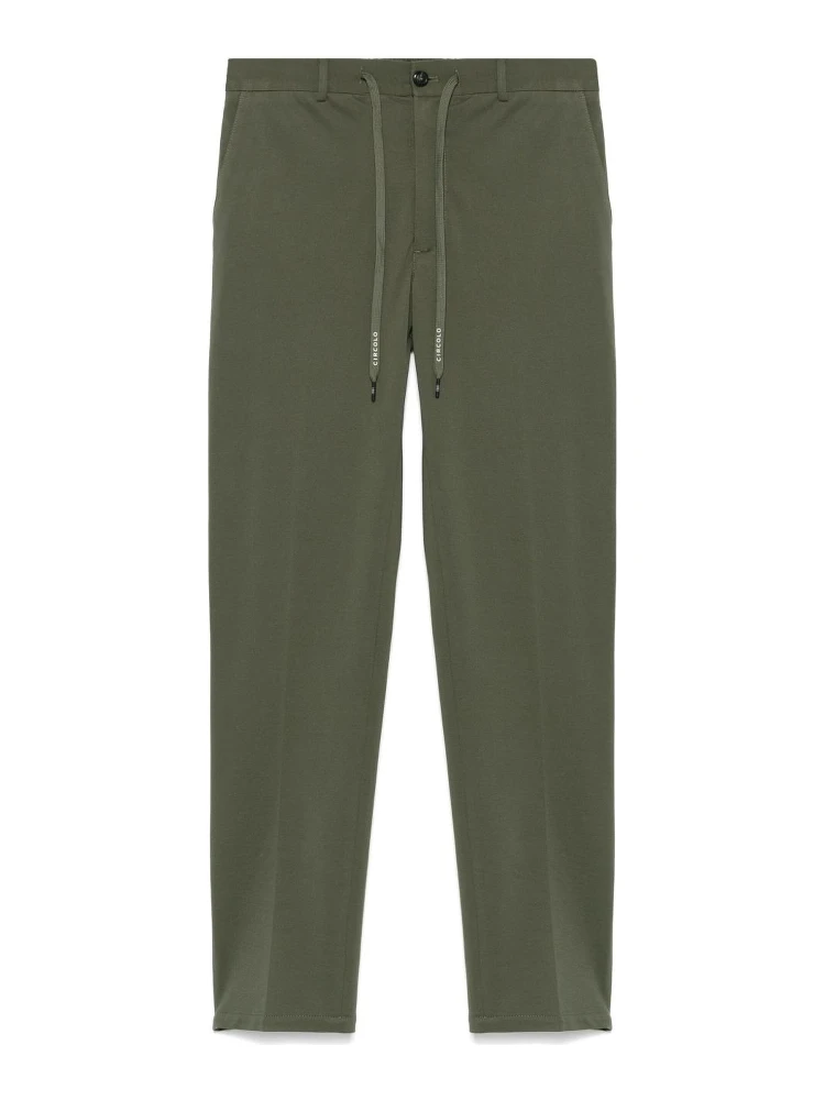 piqué-weave trousers