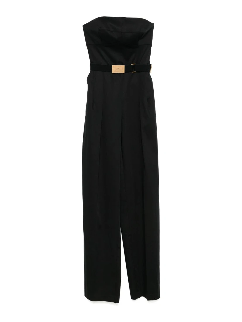 Long Jumpsuit Lace-up Back In Black